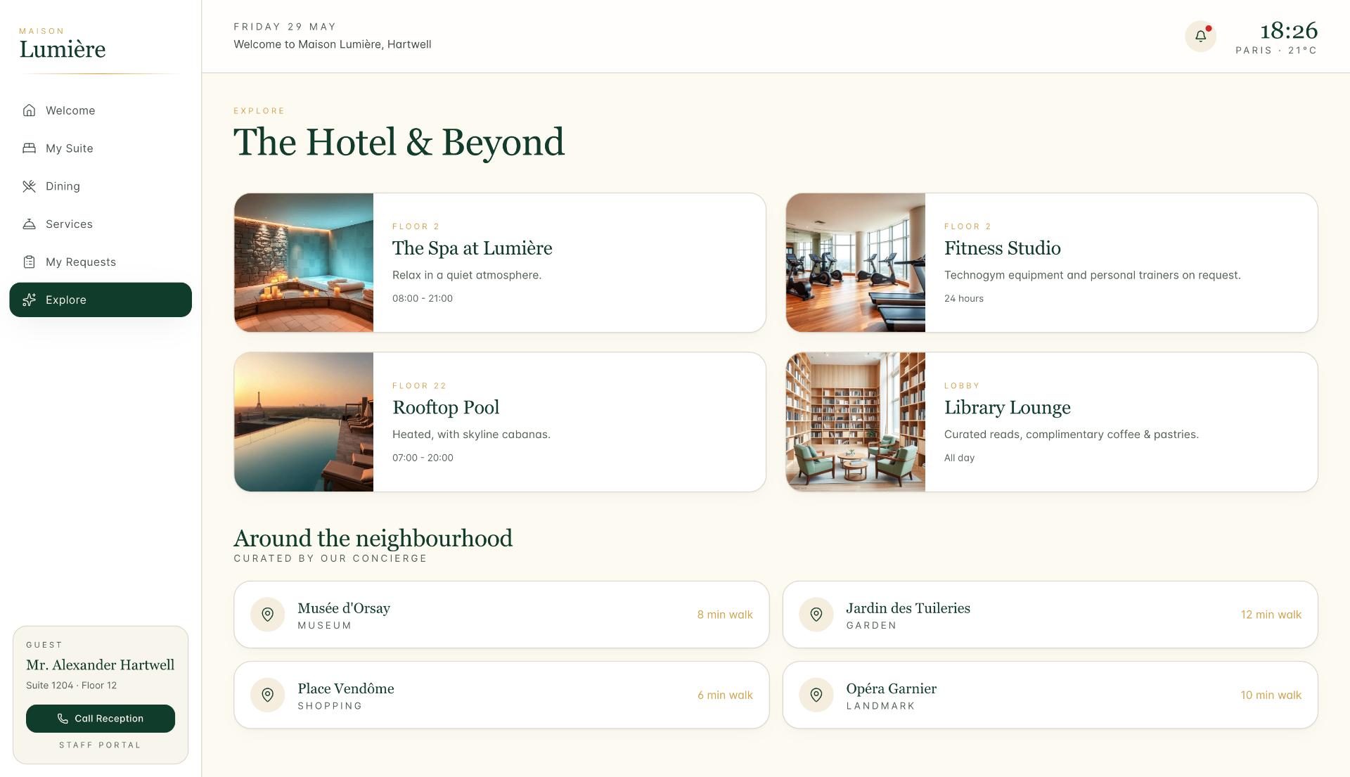Avelle guest app - Explore
